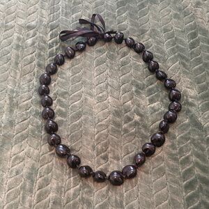 Hawaiian Kukui Nut Lei Necklace Hope Renewal Dark Brown